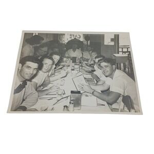 Vintage 1950 Photo Group of Men Wewahitchka Florida Dining Cafe Restaurant